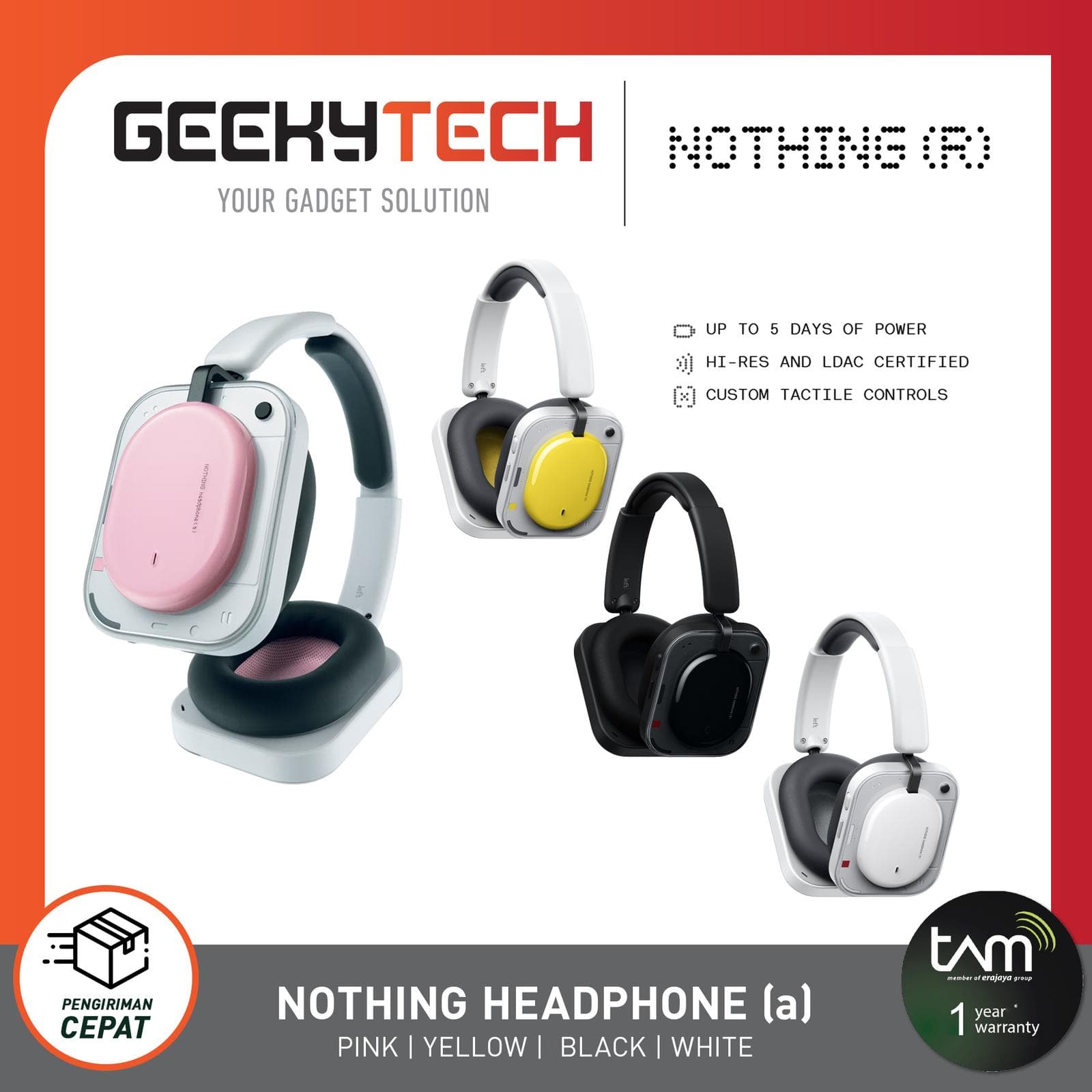 Nothing Headphone (a) - Wireless Headphone - Black