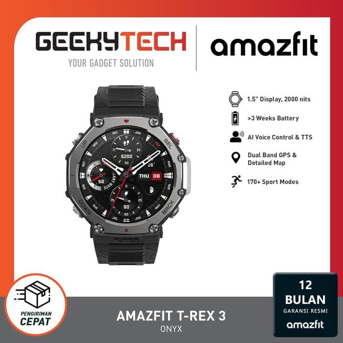 Amazfit T-Rex 3 GPS Sportwatch Jam Tangan Olahraga Original - Garansi Resmi