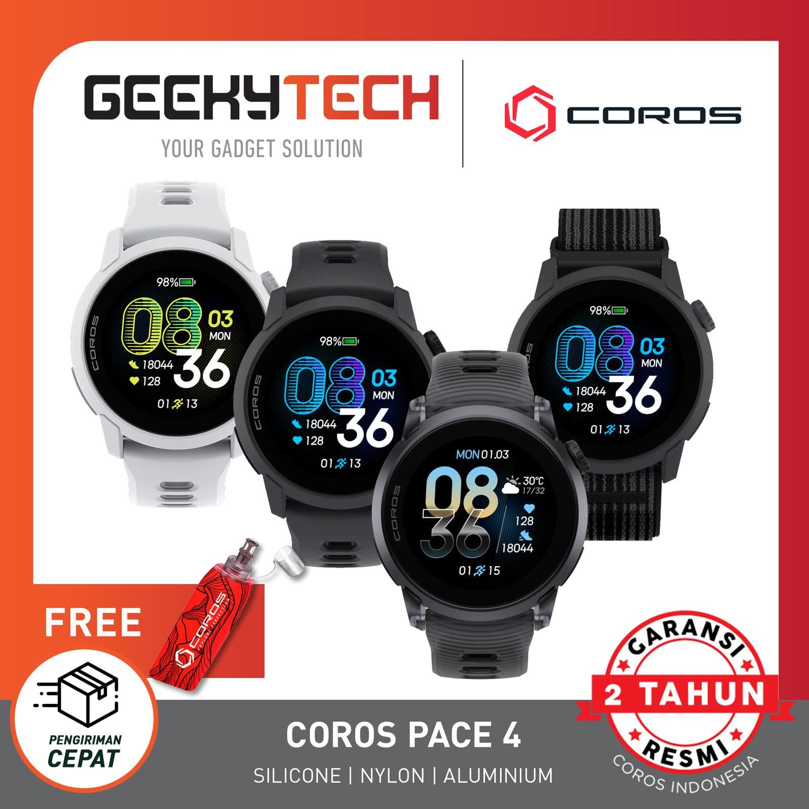 Coros Pace 4 Ultralight AMOLED GPS Smartwatch - Garansi Resmi 2 Tahun