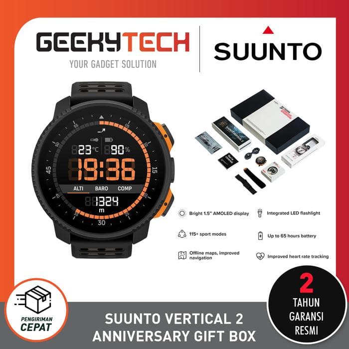 Suunto Vertical 2 Multi-Band GPS Bright Amoled Display Smartwatch - Garansi RESMI 2 Tahun