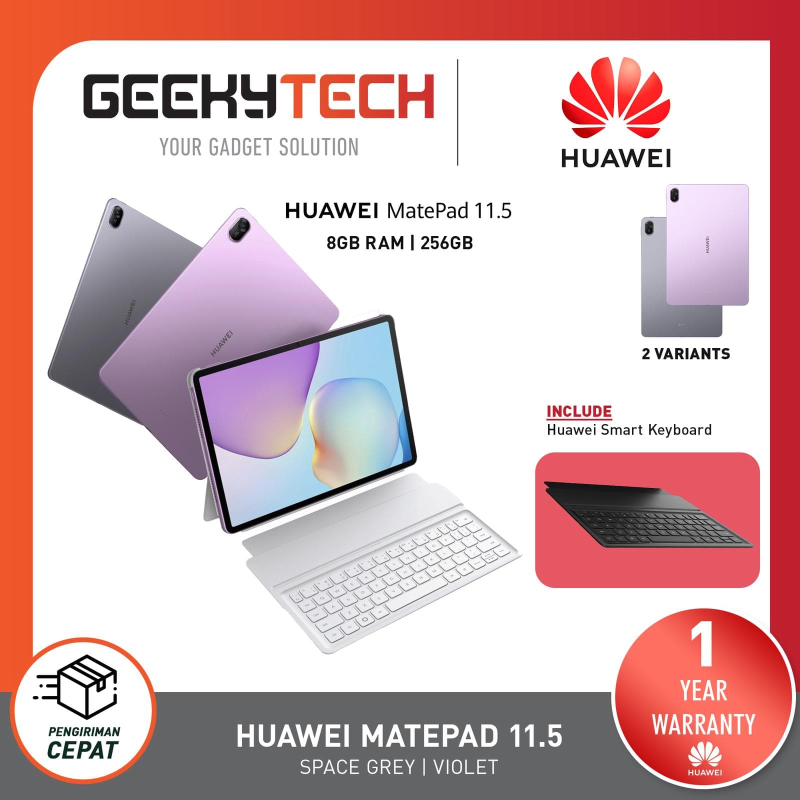 HUAWEI MatePad 11.5-inci 2025 Tablet | WPS Office 2.0 | Papermatte | 10,100 mAh 40W Super Charge - Garansi RESMI HUAWEI
