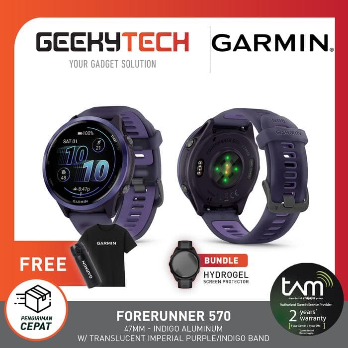 Garmin Forerunner 570 Music GPS WIFI / Garmin FR 570 GPS Music WIFI Smartwatch - Garansi RESMI TAM 2 Tahun