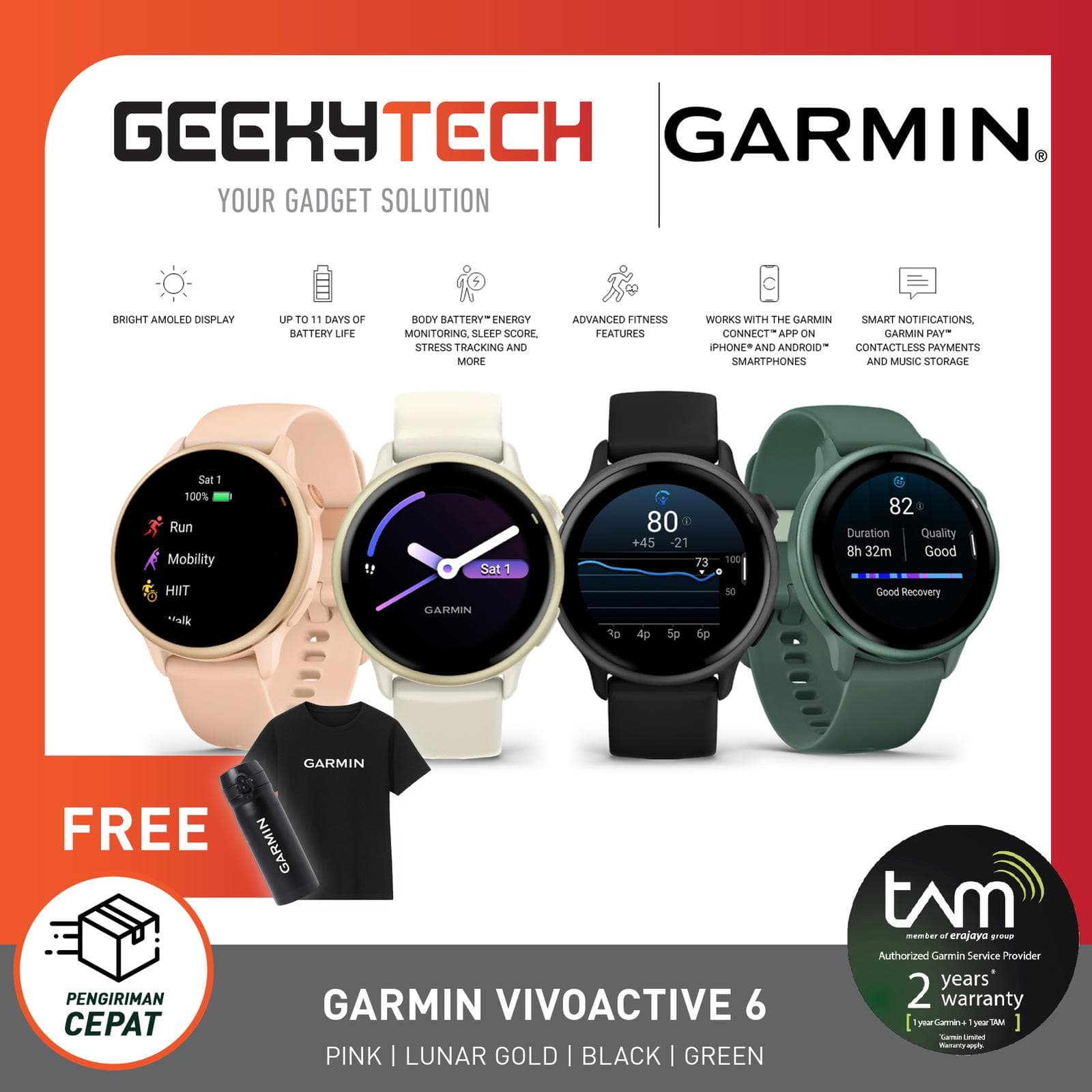 Garmin Vivoactive 6 GPS Smartwatch - Garansi Resmi TAM