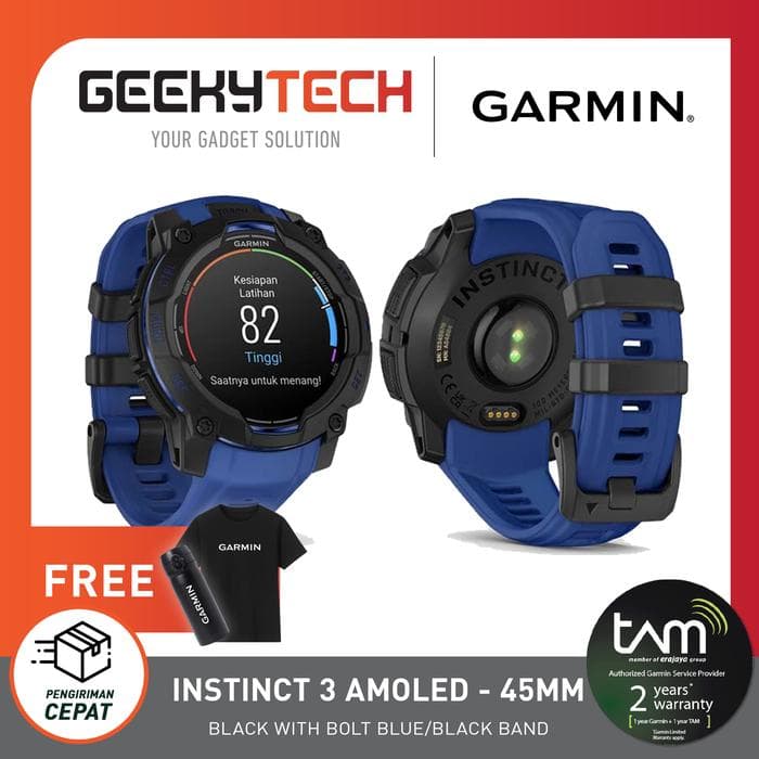 Garmin Instinct 3 AMOLED GPS Smartwatch - Garansi RESMI TAM