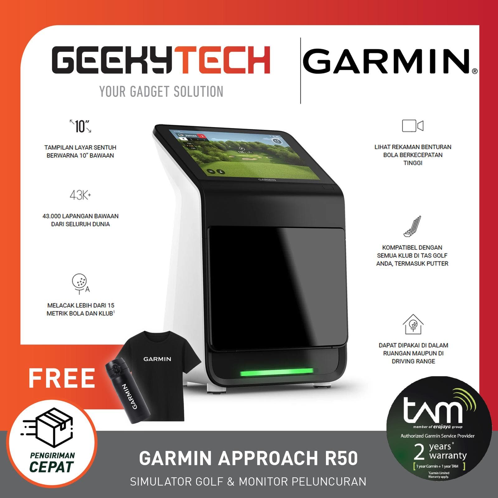 Garmin Approach R50 Simulator Golf - Garansi RESMI TAM